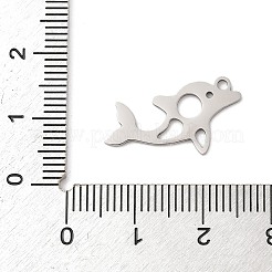 ステンレスペンダント201個  イルカチャーム  レーザー切断  ステンレス鋼色  11.5x21.5x1mm  穴：1.5mm&nbsp;STAS-Q341-17P