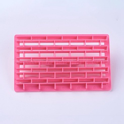 食品級プラスチッククッキー印刷金型  DIYビスケットベーキングツール  レンガの形  ピンク  126x75x20mm&nbsp;DIY-K009-56A