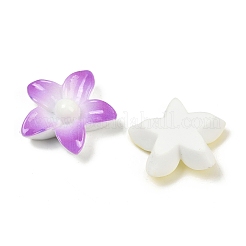 不透明な樹脂エナメルカボション  花  樹脂パール付き  ミックスカラー  27x28x8.5mm&nbsp;CRES-D308-06