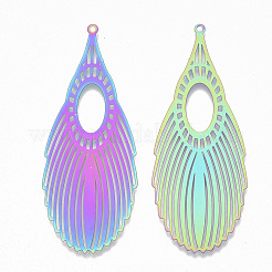 Ion Plating(IP) 201 Stainless Steel Filigree Big Pendants&nbsp;STAS-S108-91