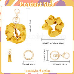 1 Set Cloth Elastic Scrunchie/Scrunchy Hair Ties Keychain&nbsp;KEYC-FG0001-13