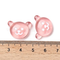 半透明樹脂動物デコデンカボション  クマ  ピンク  14.5x20x6mm&nbsp;RESI-M040-03-2