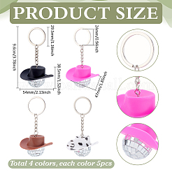 20Pcs 4 Colors Plastic Keychains&nbsp;KEYC-PH0002-17