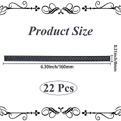 プラスチック製のしっかりしたヘッドバンド滑り止めストリップ22個  ブラック  160x8x3.5mm&nbsp;DIY-CY0003-03A