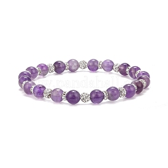 Round Natural Malaysia Jade Bead Stretch Bracelets&nbsp;BJEW-JB09128