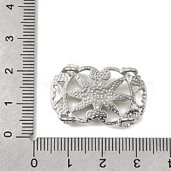Brass Crystal Rhinestone Oval with Flower Multi-Strands Links&nbsp;KK-P306-14P