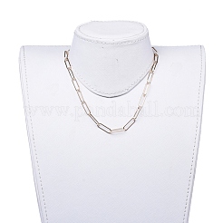 チェーンネックレス  鉄製のペーパークリップチェーンと合金マンテル付き  ゴールドカラー  15.98インチ（40.6cm）&nbsp;X-NJEW-JN02759-02