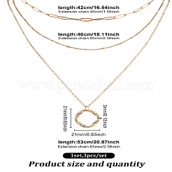 Brass 3 Layer Necklaces&nbsp;NJEW-LP0003-79G