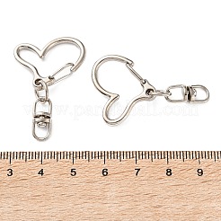 亜鉛合金と鉄製の回転留め具  ハート  プラチナ  40.5mm&nbsp;FIND-K026-13P