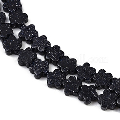 合成ブルーゴールドストーン青金砂石ビーズ連売り  スモモの花  6~6.5x6x2.5mm  穴：0.8mm  約60~63個/連  14.37~14.84''（36.5~37.7センチメートル）&nbsp;G-B138-C14-01