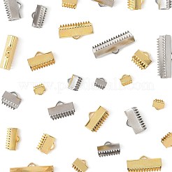 50Pcs 13 Styles 304 Stainless Steel Ribbon Crimp Ends&nbsp;STAS-FS0002-03