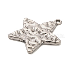 304ステンレスペンダント  スター  カドミウムフリー＆ニッケルフリー＆鉛フリー  ステンレス鋼色  37x34.5x3mm  穴：3mm&nbsp;STAS-P417-04B-P