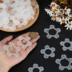 300個 2スタイル プラスチック製 花型 バルーンクリップホルダー  ベビーシャワーのDIYウェディングデコレーション、誕生日パーティー用品  透明  46~54x47.5~56x2mm  150個/スタイル&nbsp;DIY-WR0005-02