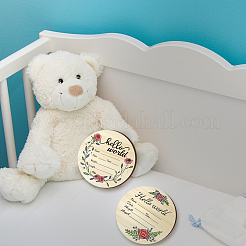 2Pcs 2 Style Single-face Printed Wooden Baby Photo Props&nbsp;DJEW-WH0600-004