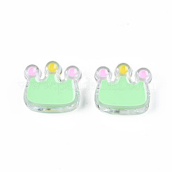 透明なアクリルビーズ  エナメル  クラウン  淡緑色  22x25x8mm  穴：2.5mm&nbsp;LS-ACRC-S039-08B