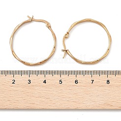 Ion Plating(IP) 304 Stainless Steel Hoop Earrings&nbsp;EJEW-L215-29G