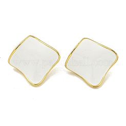 PVD Vacuum Plating 304 Stainless Steel & Enamel Stud Earrings for Women&nbsp;EJEW-G401-02G-01