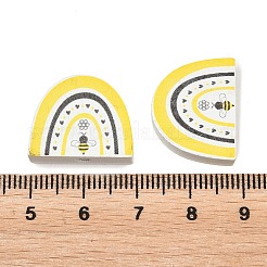 プリントポプラウッドビーズ  ミツバチ  15.5x20x5.5mm  穴：3mm&nbsp;WOOD-Z008-01F
