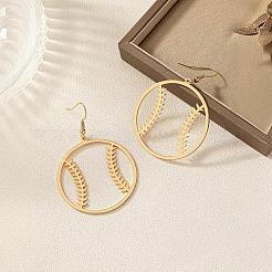 Brass & Iron Baseball Dangle Earrings for Women&nbsp;WG2115E-01
