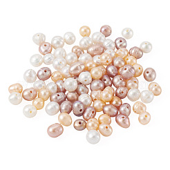 90 個 3 色の天然養殖淡水パールビーズ  ポテト  ミックスカラー  4mm  穴：0.5mm  30個/カラー&nbsp;PEAR-TA0001-51