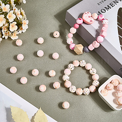 30Pcs Printed Round Silicone Focal Beads&nbsp;SIL-SC0002-84B