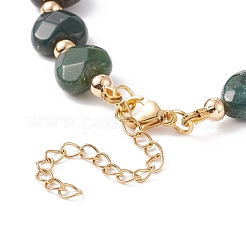 Natural Indian Agate Heart Beaded Bracelet&nbsp;BJEW-JB08697-02