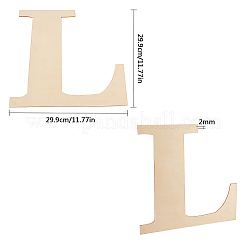 未完成の木の形  文字L  文字L  29.9x29.9x0.2cm&nbsp;WOOD-CN0001-010L