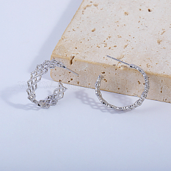C-shaped Brass Stud Earrings&nbsp;WH0860