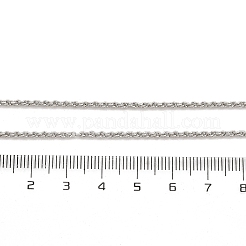 2mm真鍮ロープチェーンネックレス男性用女性用  長持ちメッキ  プラチナ  23.43インチ（59.5cm）〜23.62インチ（60cm）&nbsp;NJEW-G160-20P