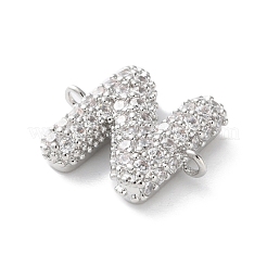 Brass Micro Pave Cubic Zirconia Letter Links&nbsp;KK-I717-04N-P