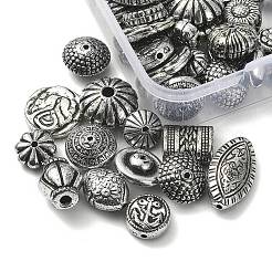 20g CCBプラスチックビーズ  DIYのジュエリーには  混合図形  アンティークシルバー  7~14x6.5~12x3.5~12mm  穴：2~5mm&nbsp;CCB-YW0001-18