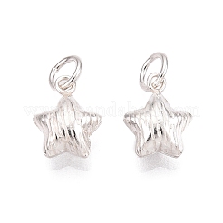 Textured 925 Sterling Silver Star Charms&nbsp;STER-T007-82S