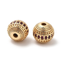 Brass Micro Pave Cubic Zirconia Beads&nbsp;KK-B074-75A-G