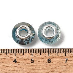 Printed Transparent Resin European Beads&nbsp;RESI-C063-03G