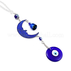 Evil Eye Alloy Lampwork Pendant Decorations&nbsp;LS-HJEW-M005-02B-AS