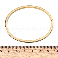 女性用304ステンレススチール製エナメルヒンジ付きバングル  イオンプレーティング（ip）  18KGP本金メッキ  内径：1.93インチ（4.9cm）x2.32インチ（5.9cm）&nbsp;BJEW-D408-39G