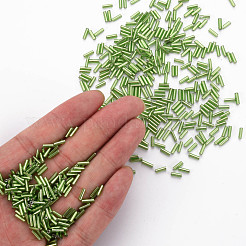 Plated Glass Bugle Beads&nbsp;SEED-S046-01B-49A