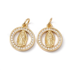 Rack Plating Brass Micro Pave Cubic Zirconia Pendants&nbsp;ZIRC-C040-44G-02