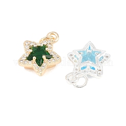 Brass Micro Pave Cubic Zirconia Pendants&nbsp;KK-K421-01