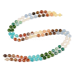 Natural Agate(Dyed & Heated) & Dyed White Jade & Tiger Eye Beads Strands&nbsp;G-Z135-B05
