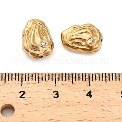 304ステンレススチールクリスタルラインストーンビーズ  イオンプレーティング（ip）  18KGP本金メッキ  12.5x9.5x4.5mm  穴：1.2mm&nbsp;STAS-U047-07G