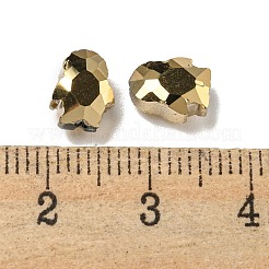 電気メッキガラスビーズ  多面カット  フルメッキ  ペンギン  ライトゴールドメッキ  8x6.5x4.5mm  穴：1mm&nbsp;EGLA-A041-01-FP02