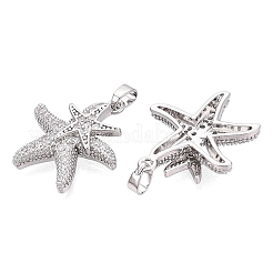 Brass Micro Pave Clear Cubic Zirconia Pendants&nbsp;CU-CBACF4B-01P