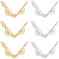 10個2色925スターリングシルバーボールチープ  ミックスカラー  6.5x3mm  穴：1mm  内径：2mm  中心穴約0.9mm  5個/カラー&nbsp;STER-BBC0009-51