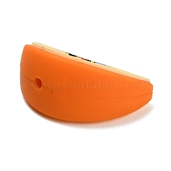 フルーツをテーマにした食品グレードの環境に優しいシリコンビーズ  オレンジ  オレンジスライス  16x30x13mm  穴：2mm&nbsp;SIL-I022-02D