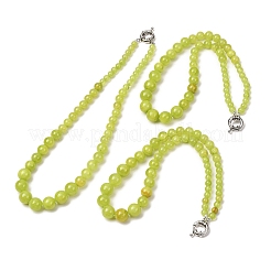Dyed Round Natural Green Jade Graduated Beaded Necklaces&nbsp;GG-CBAA808-05P-F