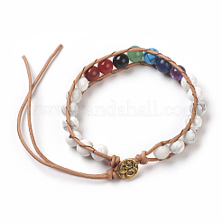 Natural Howlite Cord Beaded Bracelets&nbsp;BJEW-E351-02A