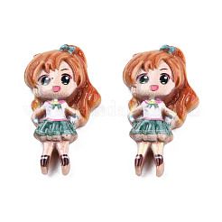 オペーク樹脂カボション  女の子  士官候補生ブルー  23.5x13x5mm&nbsp;CRES-N018-049