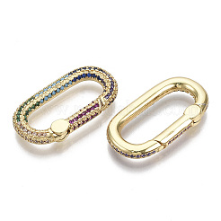 Brass Micro Pave Cubic Zirconia Spring Gate Rings&nbsp;LS-ZIRC-S066-031-NF
