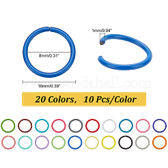 200Pcs 20 Colors Baking Paint Iron Open Jump Rings&nbsp;IFIN-PH0002-10